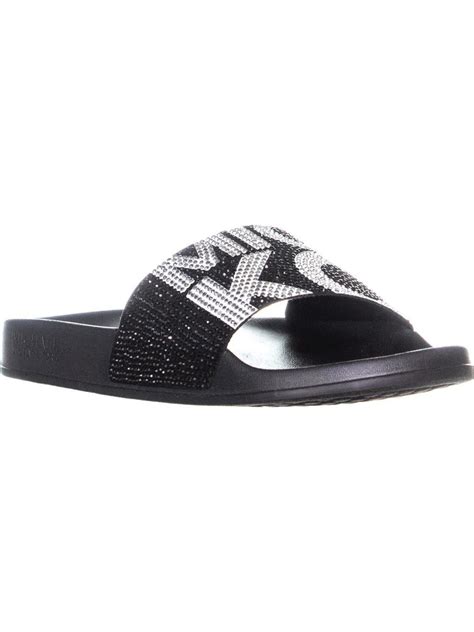 michael kors gilmore slides white womens|Michael Kors Womens Gilmore Slide Sandal, Black/Optic White.